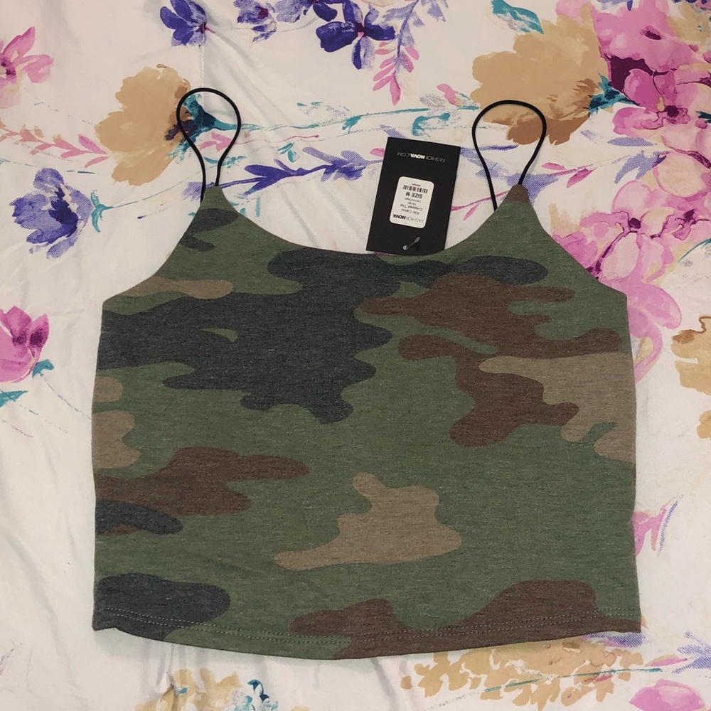 cropped camo cami